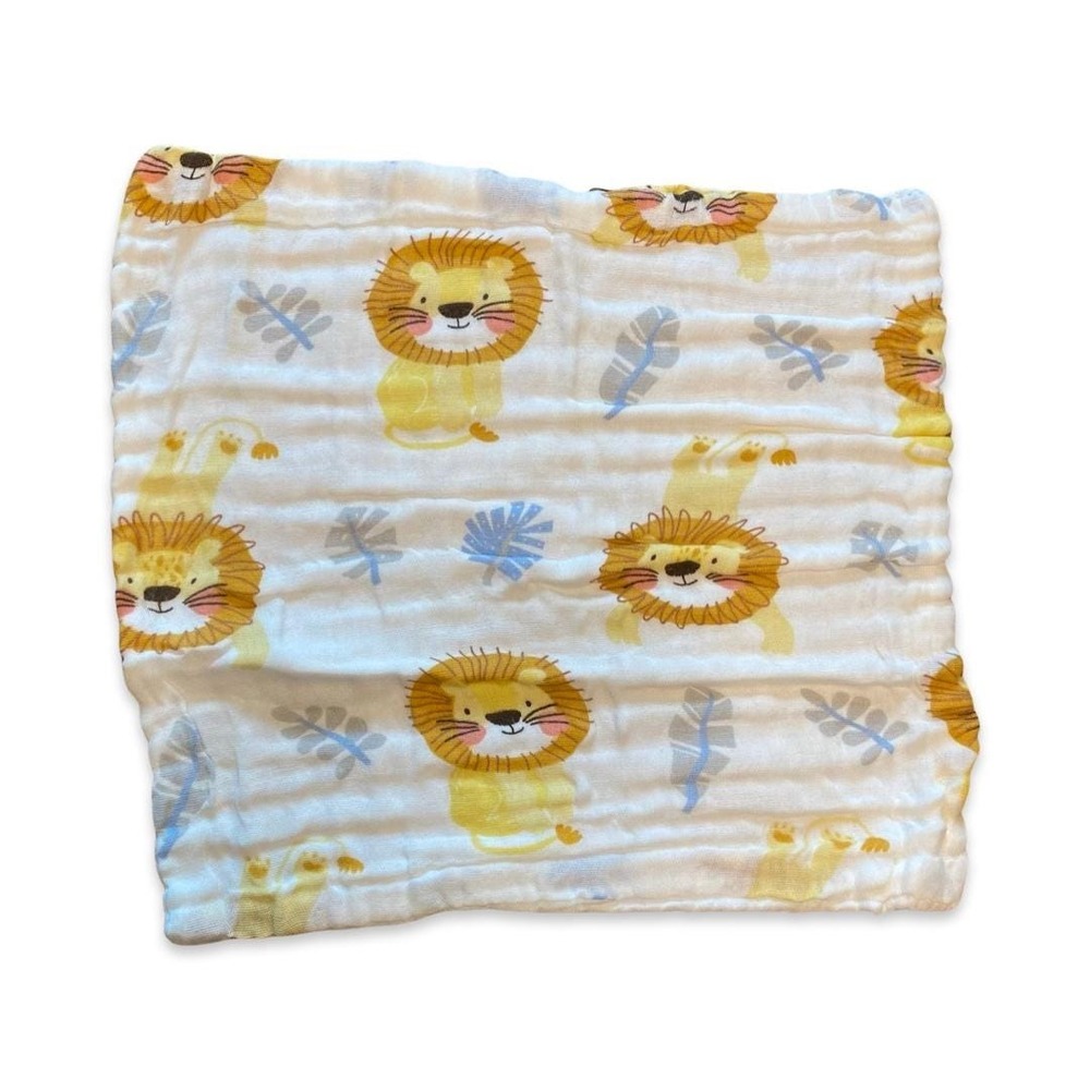 4 pack Wash/Burp Cloths in Lion Pattern, 10 x 10